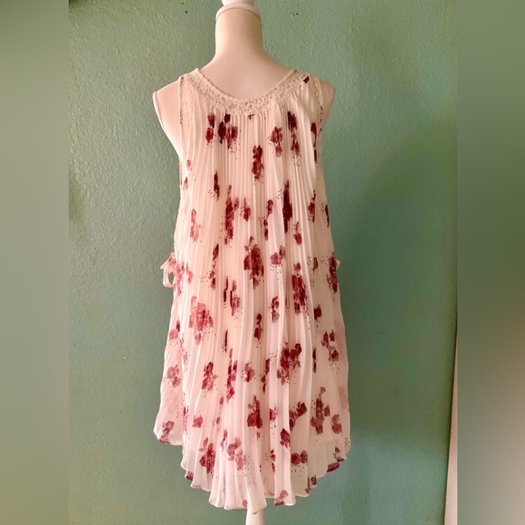 FREE PEOPLE Accordion Pleat Chiffon Dress Sz M - Picture 3 of 7